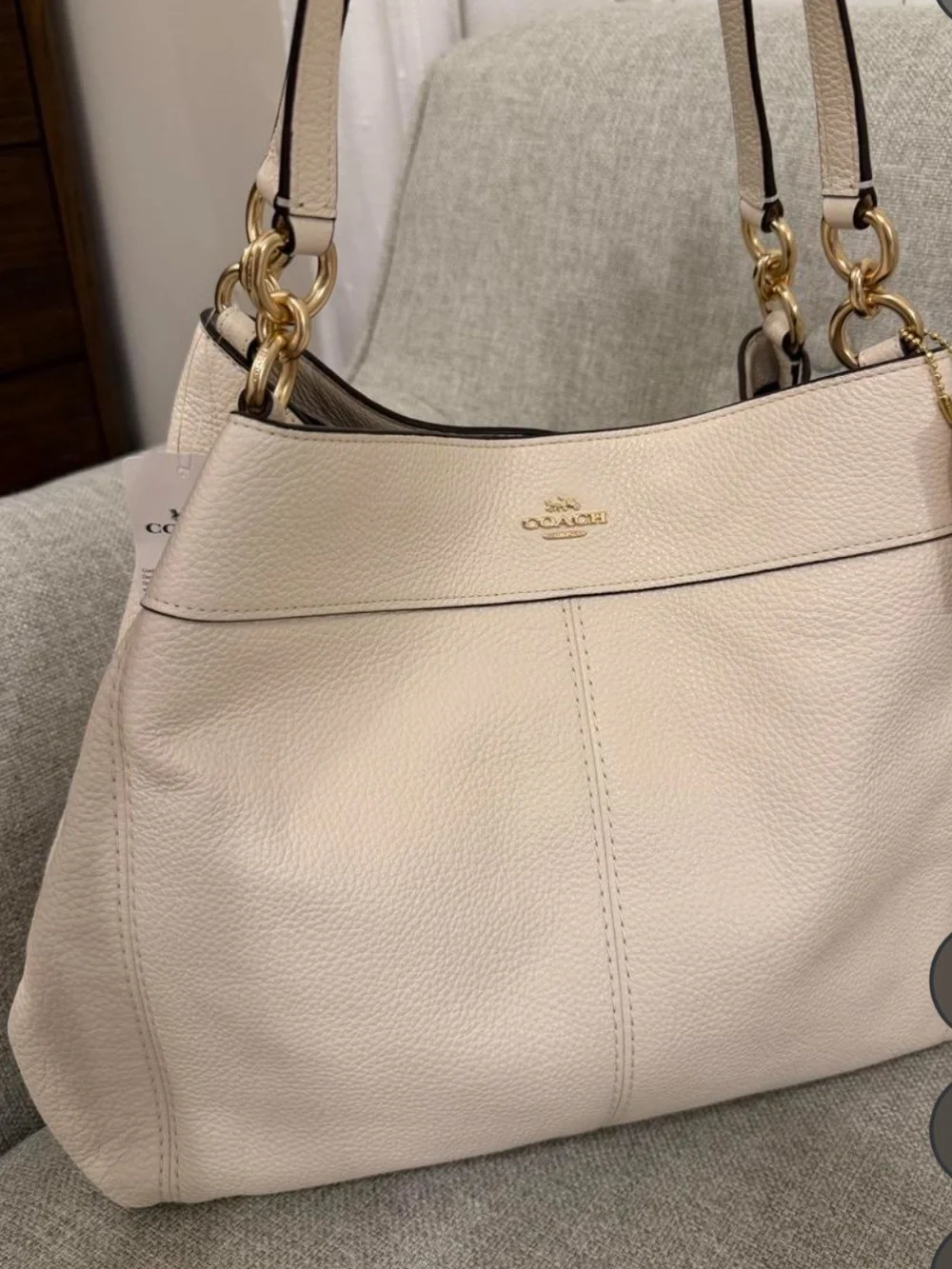 Coach Lexy Pebble Leather Shoulder Bag with Gold-Tone Hardware